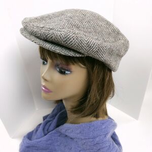 Vintage Pendleton Cap Hat Brown Herringbone Newsboy Peaky Blinders Wool M
